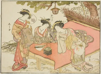 Cortigiane dello Yadaya, dal libro "Specchio delle belle donne dei quartieri del piacere (Seiro bijin awase sugata kagami)," vol. 1