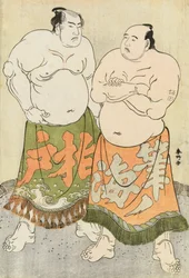 Ritratti dei lottatori Fudenoumi e Kashiwado