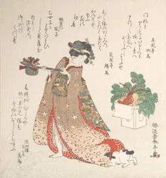 Giovane donna che porta una brocca di vino per la cerimonia del nuovo anno, ca. 1815