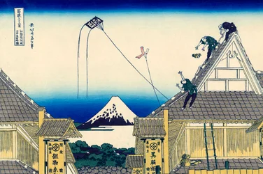 Uno schizzo del negozio Mitsui a Suruga in Edo