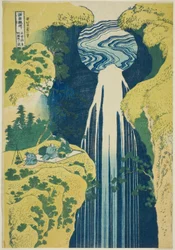 Cascata di Amida nelle lontane regioni del Kisokaido (Kisoji no oku Amidagataki), dalla serie "Un tour delle cascate in varie province (Shokoku taki meguri)"