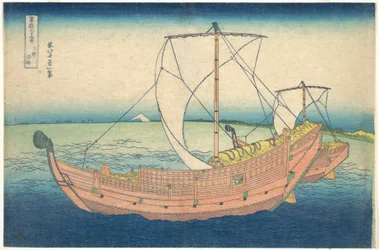Al largo di Kazusa (Kazusa no kairo), dalla serie “Le trentasei vedute del Monte Fuji” (Fugaku sanjūrokkei)