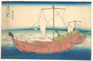 Al largo di Kazusa (Kazusa no kairo), dalla serie “Le trentasei vedute del Monte Fuji” (Fugaku sanjūrokkei)