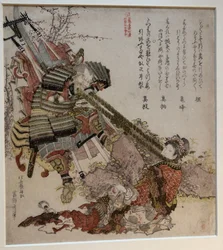 Benkei e una donna cinese in una gara di tiro alla fune