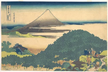Il pino di Aoyama (Aoyama enza no matsu), dalla serie “Le trentasei vedute del Monte Fuji” (Fugaku sanjūrokkei)