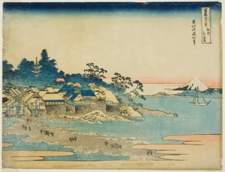 Enoshima nella provincia di Sagami (Soshu Enoshima), dalla serie "Trentasei vedute del Monte Fuji (Fugaku sanjurokkei)"