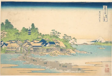 Enoshima nella provincia di Sagami (Sōshū Enoshima), dalla serie “Le trentasei vedute del Monte Fuji” (Fugaku sanjūrokkei)