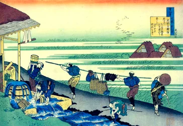 Dalla serie Cento poesie di cento poeti: Minamoto no Tsunenobu, c1830