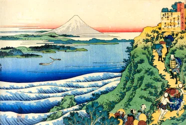 Dalla serie Cento poesie di cento poeti: Yamabe no Akahito, c1830