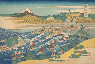 Fuji visto da Kanaya sul Tokaido, dalla serie Thir
