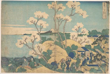 Il Monte Fuji visto da Gotenyama a Shinagawa sulla Tōkaidō (Tōkaidō Shinagawa Gotenyama no Fuji), dalla serie “Le trentasei vedute del Monte Fuji” (Fugaku sanjūrokkei)