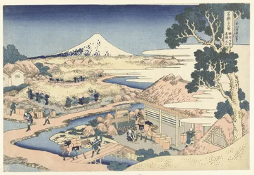 Fuji dalla piantagione di tè Katakura nella provincia di Suruga