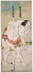 I lottatori di sumo Takaneyama Yoichiemon e Sendagawa Kichigoro