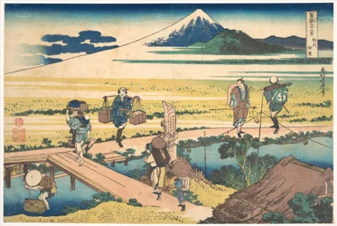 Nakahara nella provincia di Sagami (Sōshū Nakahara), dalla serie “Le trentasei vedute del Monte Fuji” (Fugaku sanjūrokkei)