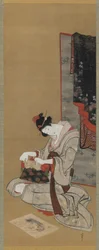 Usanza di Capodanno: Trucco la mattina di Capodanno, periodo Edo, c.1806-11