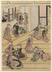 Capodanno alla casa da tè Ogi-ya, c.1810
