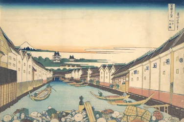 Nihonbashi a Edo, dalla serie Trentasei vedute del Monte Fuji