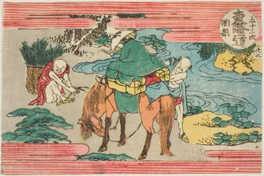 N. 22: Okabe, dalla serie "Le cinquantatré stazioni della strada Tokaido (Tokaido gojusan tsugi)"