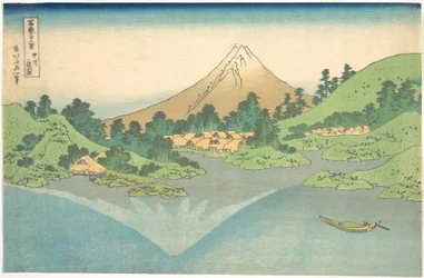 Riflesso nel lago di Misaka, nella provincia di Kai (Kōshū Misaka suimen), dalla serie “Le trentasei vedute del Monte Fuji” (Fugaku sanjūrokkei)