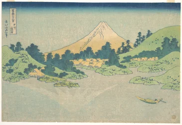 Riflesso nel lago di Misaka, nella provincia di Kai (Kōshū Misaka suimen), dalla serie “Le trentasei vedute del Monte Fuji” (Fugaku sanjūrokkei)