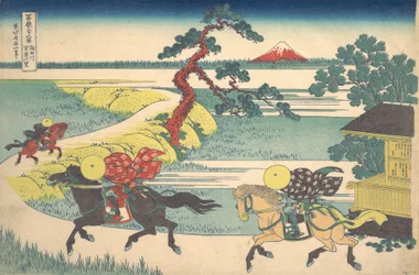 Villaggio di Sekiya sul Fiume Sumida Sumidagawa Sekiya no sato, dalla serie Thi..., ca. 1830-32