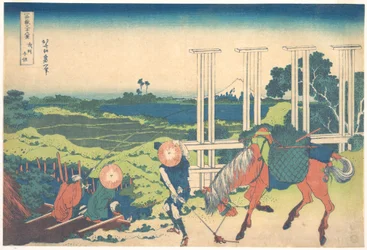 Senju nella provincia di Musashi (Bushū Senju), dalla serie “Le trentasei vedute del Monte Fuji” (Fugaku sanjūrokkei)