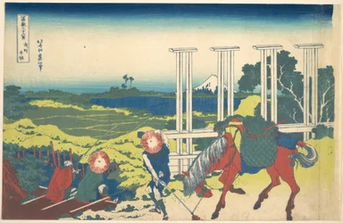 Senju nella provincia di Musashi (Bushū Senju), dalla serie “Le trentasei vedute del Monte Fuji” (Fugaku sanjūrokkei)