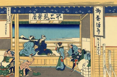 Serie di 36 vedute del Monte Fuji: veduta di Yoshida a Tokaido, Giappone