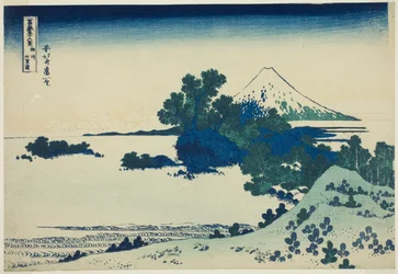 Spiaggia di Shichirigahama nella provincia di Sagami, dalla serie "Trentasei vedute del Monte Fuji"