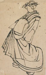 Schizzo di una cortigiana, fine XVIII-inizio XIX secolo