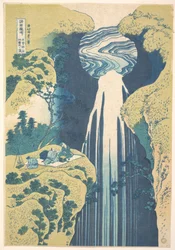 Le cascate di Amida nei confini più remoti della strada Kisokaidō (Kisoji no oku Amida-ga-taki), dalla serie “Un giro tra le cascate delle varie province” (Shokoku taki meguri)