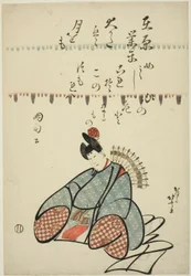 Il poeta Ariwara no Narihira, dalla serie Sei poeti immortali (Rokkasen)