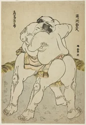 I Lottatori di Sumo Uzugafuchi Kandayu e Takasaki Ichijuro