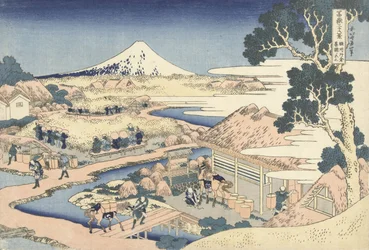 La piantagione di tè di Katakura nella provincia di Suruga