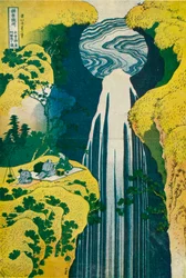 La cascata di Amida dietro la strada di Kiso