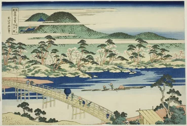 Ponte Togetsu ad Arashiyama nella Provincia di Yamashiro, dalla serie "Vedute Insolite di Ponti Famosi in Varie Province"