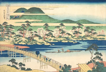 Ponte Togetsu ad Arashiyama in Yamashiro, dalla serie Vedute notevoli di ponti...