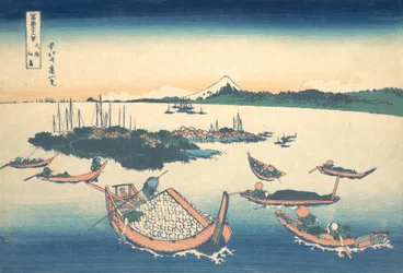 Tsukudajima nella provincia di Musashi, dalla serie Trenta-sei vedute..., ca. 1830-32