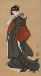 Donna con ventaglio, periodo Edo, ca. 1810-1811