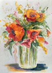 Bouquet di papaveri dai colori vivaci