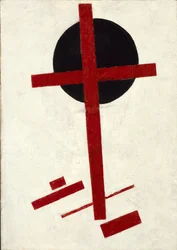 Suprematismo mistico (croce nera su ovale rosso)