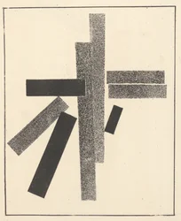 Tre elementi neri e cinque grigi da "Suprematismo: 34 disegni"