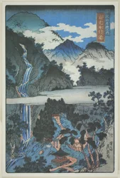 Cascate di Nunobiki presso il santuario di Jakko (Jakko Nunobiki no taki), dalla serie "Punti panoramici nelle montagne di Nikko (Nikkosan meisho no uchi)".