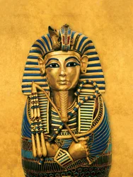 Illustrazione composita di un piccolo sarcofago per i visceri di Tutankhamon, 2009