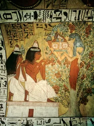 Valle dei Re, artista Sennedjem e sua moglie adorano davanti alla dea Hathor del, 2009