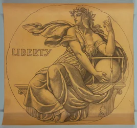 Libertà, cartone per mosaico nella Rotonda del Campidoglio dello Stato del Wisconsin