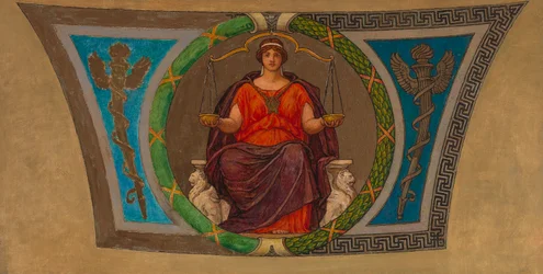 Bozzetto per il mosaico della capitale del Wisconsin, "Giustizia".
