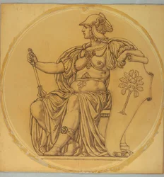 Studio per "Coraggio," Lunetta nel Palazzo di Giustizia della Contea di Hudson, Jersey City, NJ