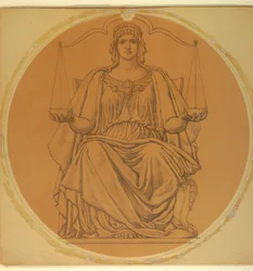 Studio per "Giustizia," Lunetta nel tribunale della contea di Hudson, Jersey City, NJ