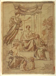 La beneficenza della legge, progetto per un murale alla Essex County Court House, Newark, New Jersey